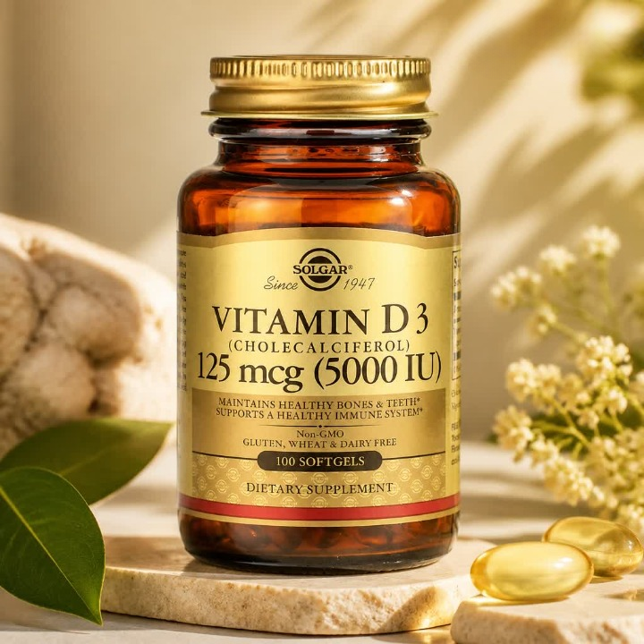 Solgar Vitamin D3 5000 IU, 100 softgels — immunitet va suyaklar uchun yuqori dozali vitamin D3 ☀️🦴 - Витамины/нутриенты