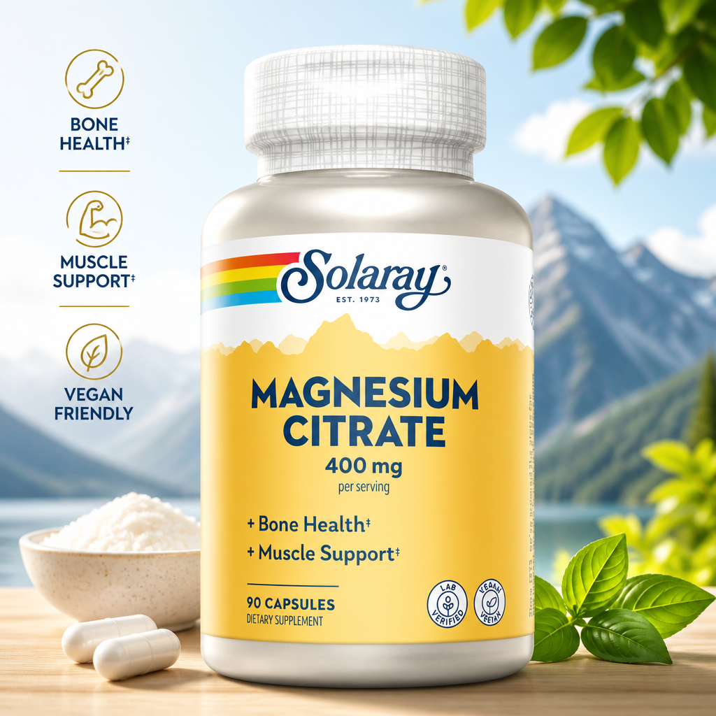 Solaray Magnesium Citrate 400 mg, 90 kapsula — energy, mushaklar va asab tizimi uchun magnesium citrate ⚡🧘 - Витамины/нутриенты