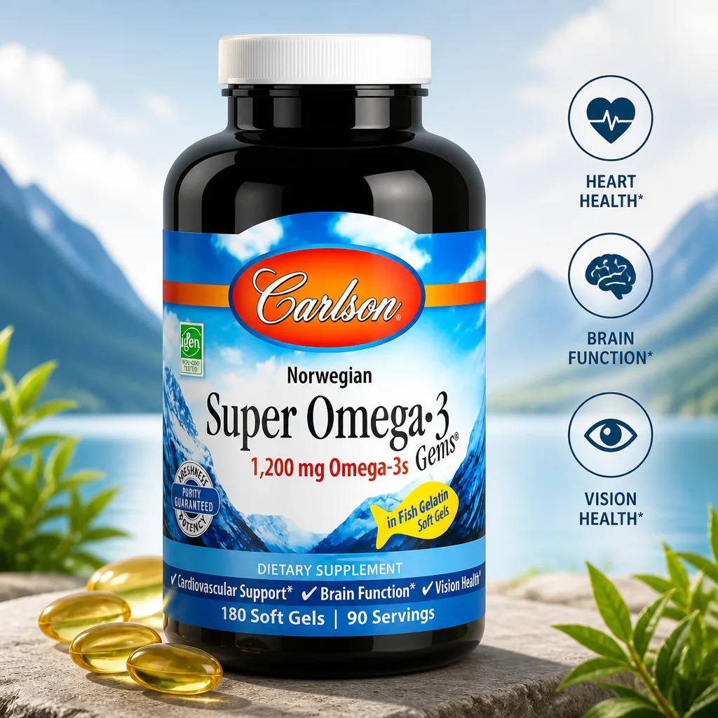 Carlson Norwegian Super Omega-3 Gems — Norvegiyadan yuqori sifatli omega-3 🐟(180 kapsula) - Витамины/нутриенты