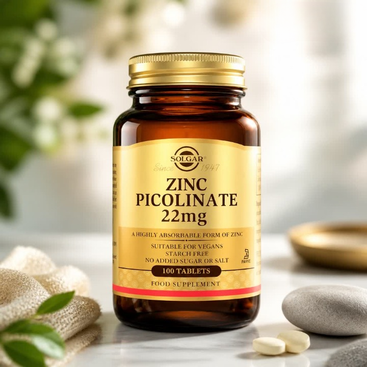 Solgar Zinc Picolinate 22 mg, 100 tabletka — immunitet, teri va tiklanish uchun yuqori so‘riluvchi rux 🧬🛡️ - Витамины/нутриенты