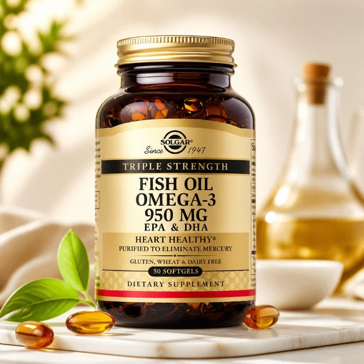 Solgar Triple Strength Omega-3 950 mg — bitta kapsulada yuqori miqdordagi EPA va DHA 🐟 - Витамины/нутриенты