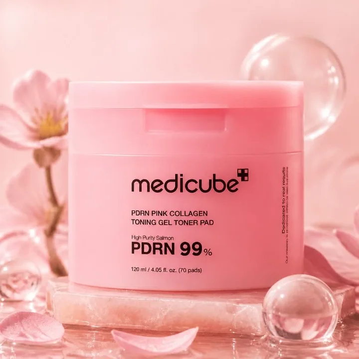 MEDICUBE PDRN Pink Collagen Toning Gel Toner Pad — namlash, glow va tekstura yaxshilash uchun toner pad 💗💎 - K-beauty (Корейская уходовая косметика)
