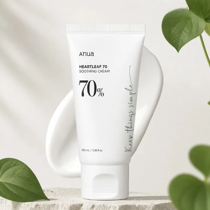 Anua Heartleaf 70% Soothing Cream 100 ml — terini tinchlantiruvchi va tiklovchi krem 🌿💧 - K-beauty (Корейская уходовая косметика)
