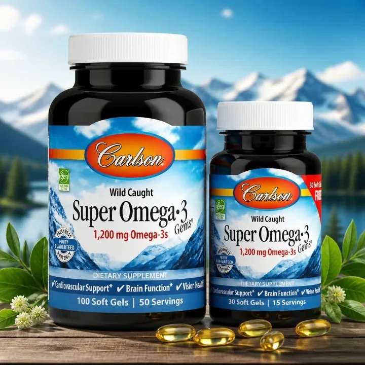 Carlson Super Omega-3 Gems, 100 + 30 kapsula — yovvoyi baliqdan olingan asosidagi yuqori sifatli omega-3 🧠🐟 - Витамины/нутриенты