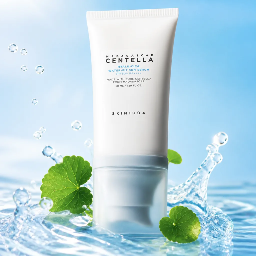 SKIN1004 Madagascar Centella Hyalu-Cica Water-Fit Sun Serum SPF50+ PA++++ — namlovchi quyoshdan himoya qiluvchi serum, yengil glow effekt bilan ☀️💧 - K-beauty (Корейская уходовая косметика)