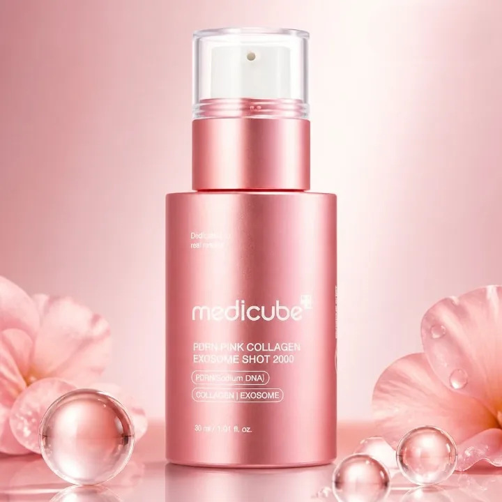 MEDICUBE PDRN Pink Collagen Exosome Shot Serum 2000 — teri tarangligi, glow va tekstura yaxshilash uchun ampula serum 💗🔬 - K-beauty (Корейская уходовая косметика)