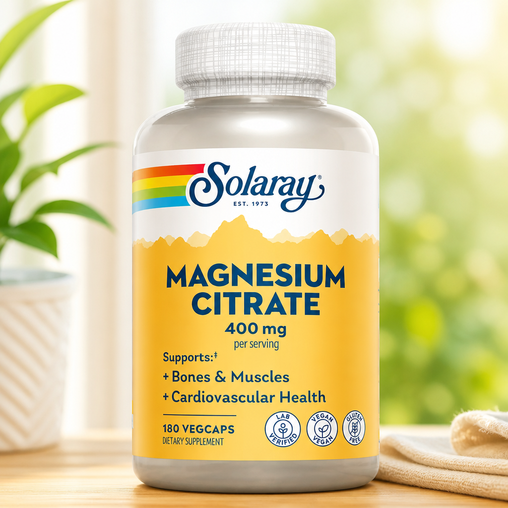 Solaray Magnesium Citrate, 180 kapsula — asab tizimi, mushaklar va energy balance uchun magnesium ⚡🧘 - Витамины/нутриенты